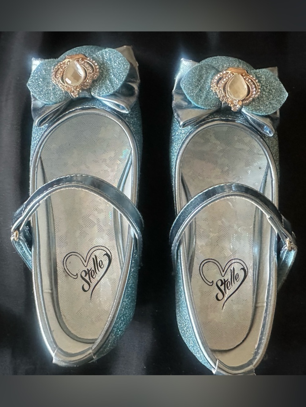 Stelle Girls Dress Play Sparkly Elsa Shoes Size 10 - Picture 6 of 16